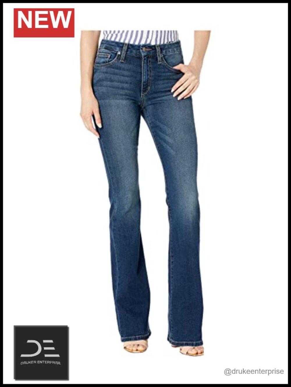 High Rise Bootcut Jeans for Women Curvy Fit Flawless Denim Stretch